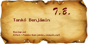 Tankó Benjámin névjegykártya